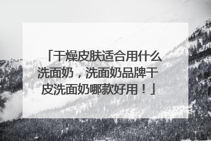 干燥皮肤适合用什么洗面奶，洗面奶品牌干皮洗面奶哪款好用！
